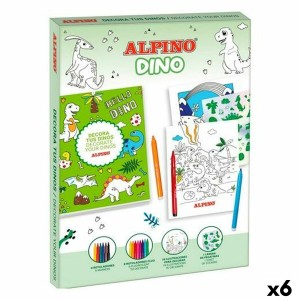 Zeichnungen zum Ausmalen Alpino Dino Bunt (6 Stück)