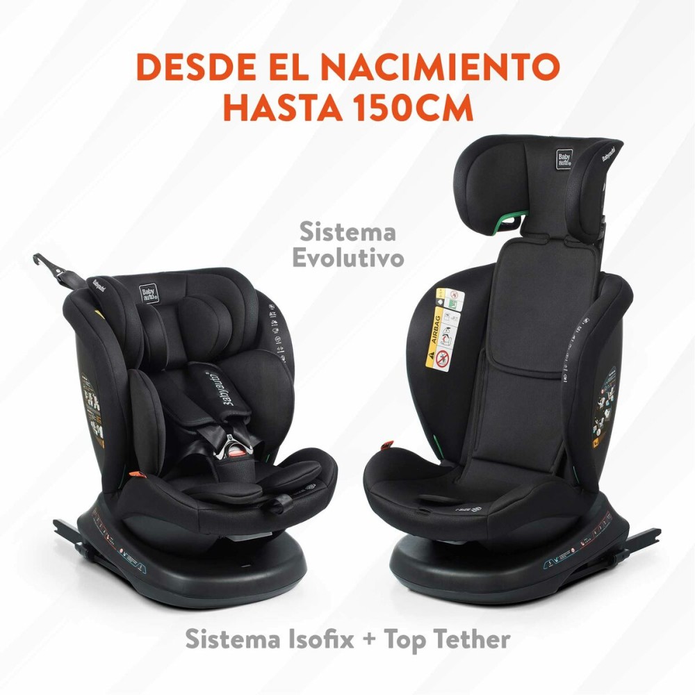 Siège de Voiture Babyauto RODIA Noir 0 (de 0 a 10 kilos) I (9 - 18 kg) II (15-25 kg) III (22 - 36 kg) Enfant ECE R129/04