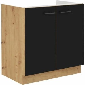 Meuble pour évier Noir noir Noir mat 80 cm