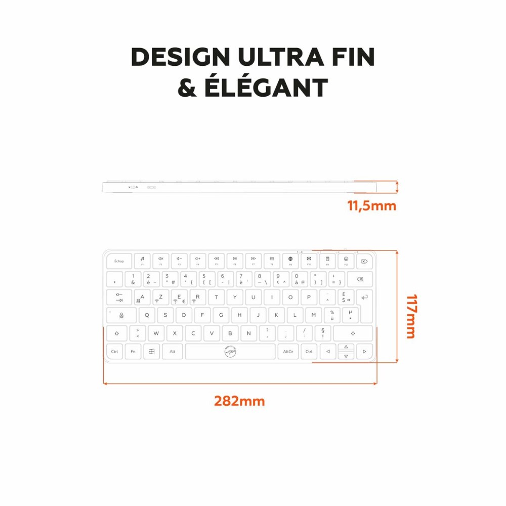 Tastatur Mobility Lab KMP2000W Mini Weiß