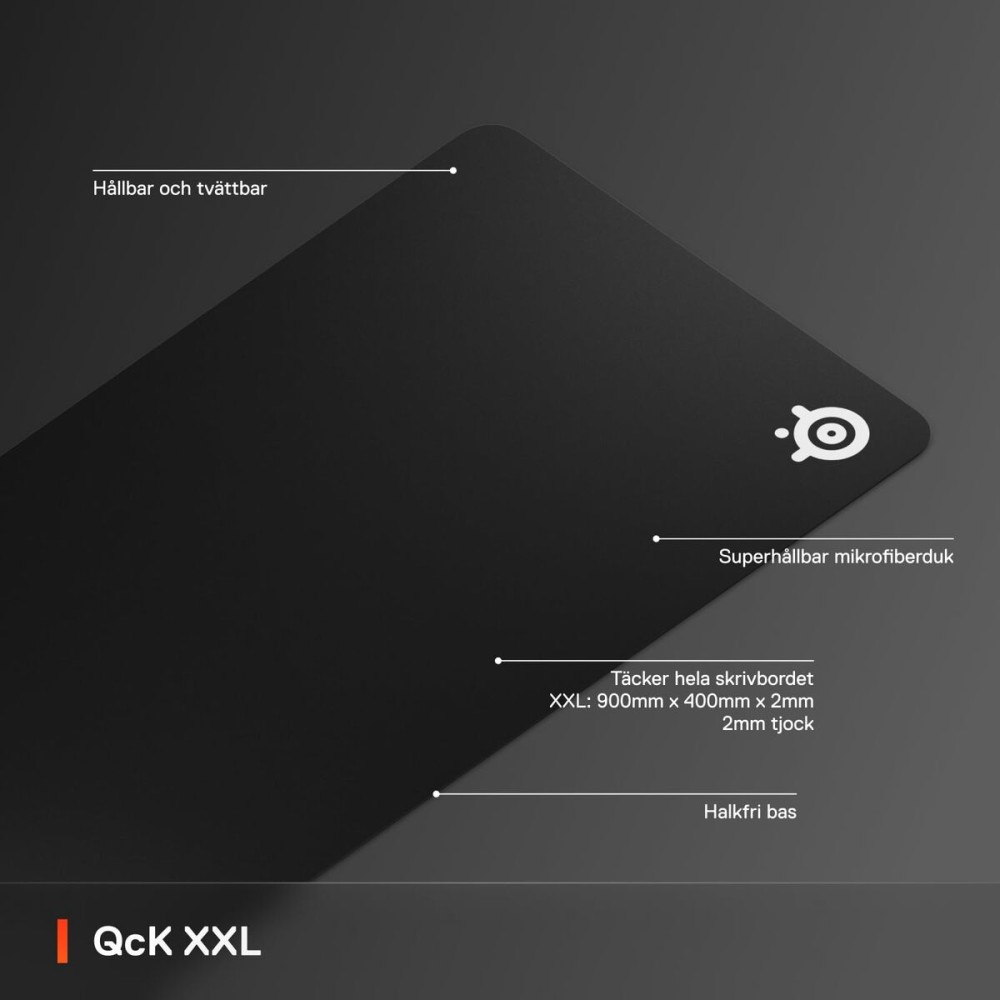Mousepad SteelSeries SteelSeries QcK XXL Schwarz 90 x 40 cm