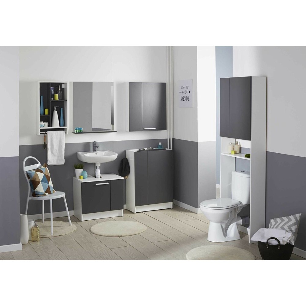 Under Sink Cabinet Versa White Grey Wood Melamin 59 x 38 x 53,5 cm
