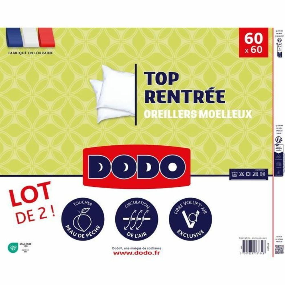 Set of 2 Pillows DODO White 60 x 60 cm