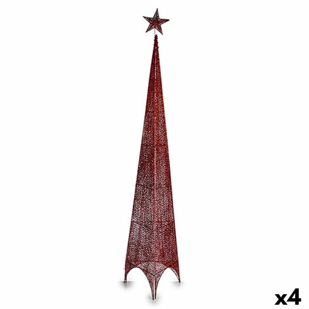 Weihnachtsbaum Turm Rot Metall Kunststoff 39 x 186 x 39 cm (4 Stück)