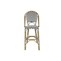 Stool Home ESPRIT Bicoloured Metal synthetic rattan 48 x 60 x 121 cm