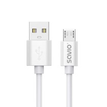 USB-Kabel auf micro-USB Savio CL-167 Weiß 3 m