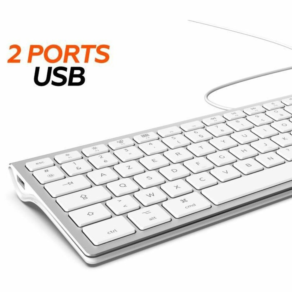 Clavier Mobility Lab Blanc Argenté Mac OS AZERTY