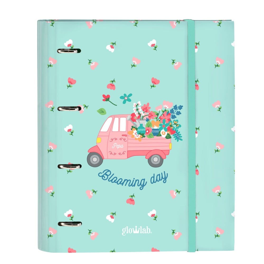 Ring binder Glow Lab Pepa A4 Green (27 x 32 x 3.5 cm)