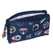 Trousse Fourre-Tout Triple Buzz Lightyear Blue marine (22 x 12 x 3 cm)