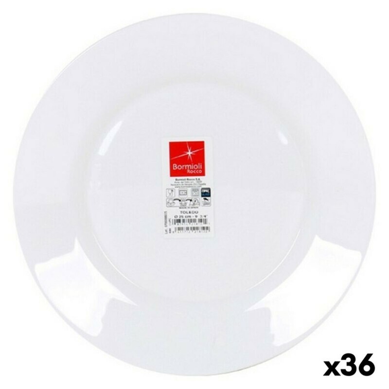 Assiette plate Bormioli Toledo Ø 25 x 2 cm (36 Unités)