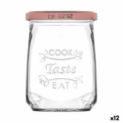 Bocal en Verre Transparent Inde Tasty 550 ml Avec couvercle (12 Unités)