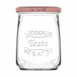 Bocal en Verre Transparent Inde Tasty 550 ml Avec couvercle (12 Unités)