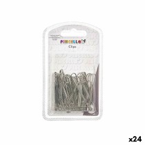 Clips Pincello 383 Silver Metal Large (24 Units)