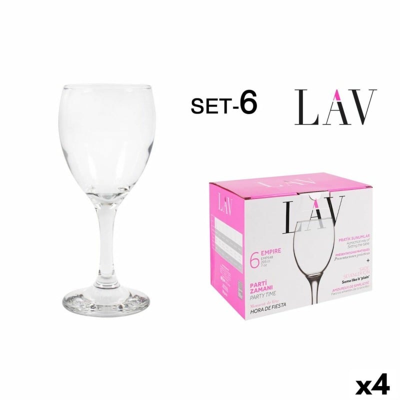 Set de verres à vin LAV Blanc 200 ml 6 Pièces (4 Unités)