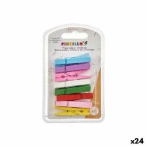 Pinces de serrage Pincello 398 Multicouleur Bois Grand (24 Unités)