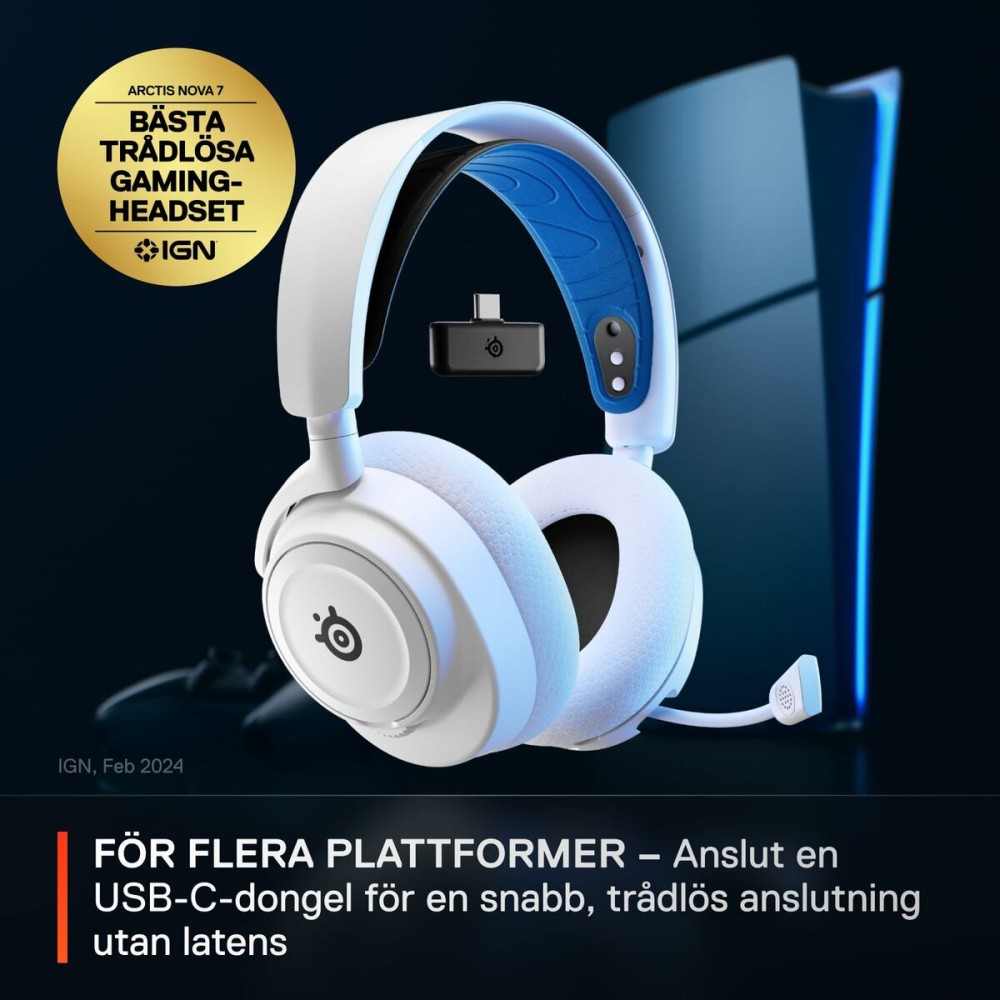 Kopfhörer mit Mikrofon SteelSeries Arctis Nova 7P Weiß