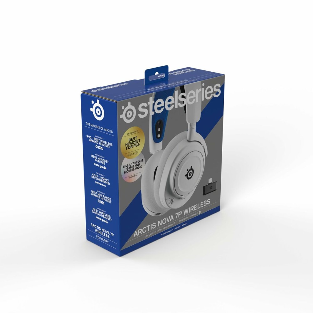 Kopfhörer mit Mikrofon SteelSeries Arctis Nova 7P Weiß