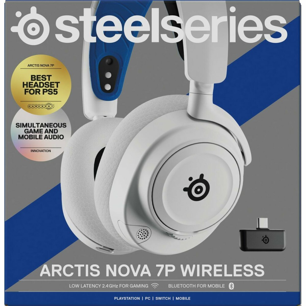 Kopfhörer mit Mikrofon SteelSeries Arctis Nova 7P Weiß