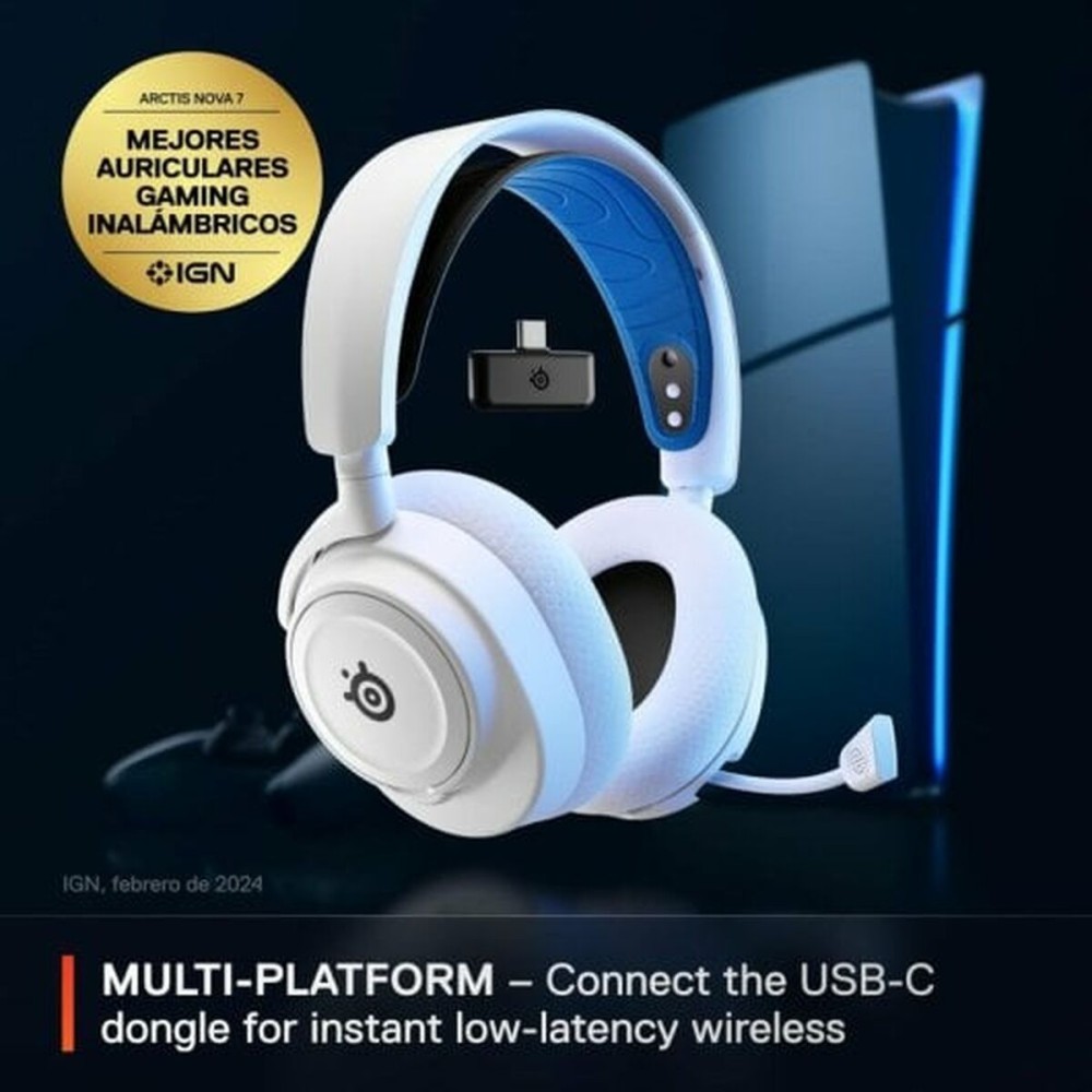 Kopfhörer mit Mikrofon SteelSeries Arctis Nova 7P Weiß