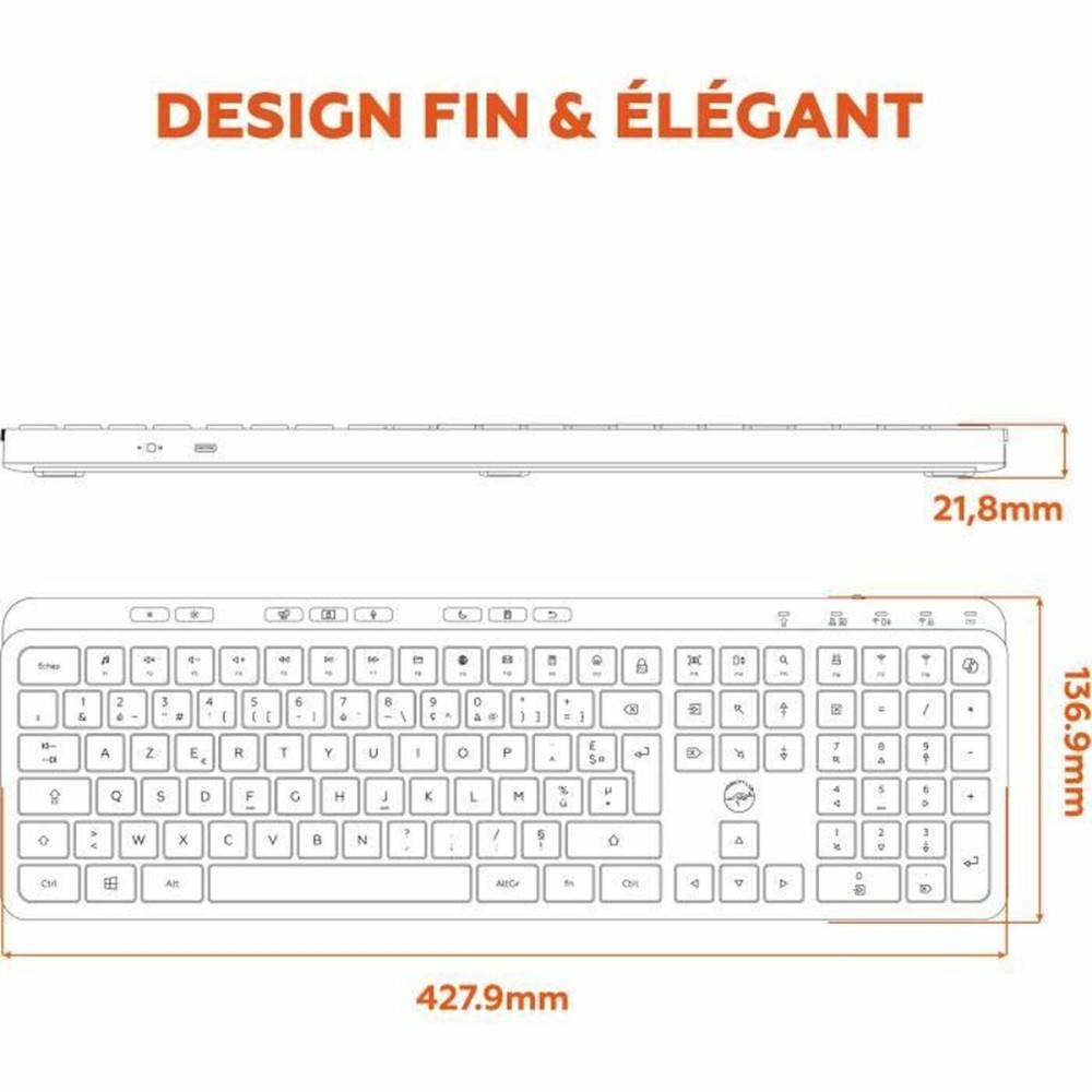 Clavier Mobility Lab KP450W Noir Gris