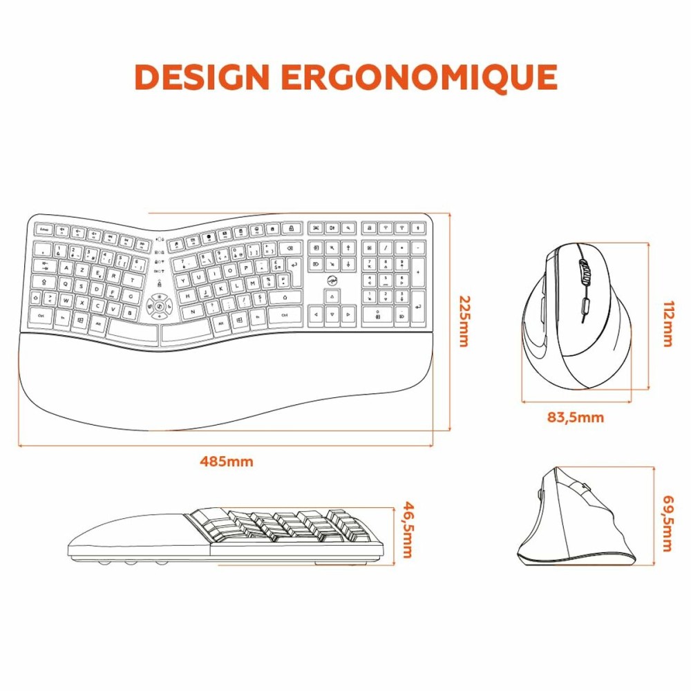 Keyboard and Mouse Mobility Lab Ergo C30W Black