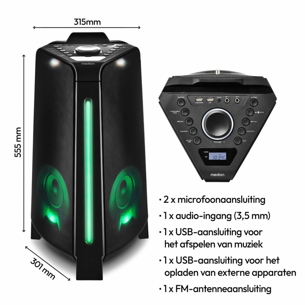 Tragbare Bluetooth-Lautsprecher Medion LIFE P61552 Schwarz