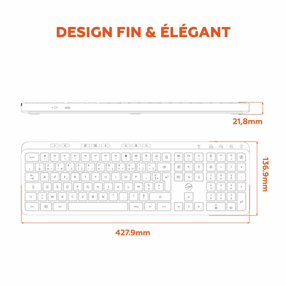 Clavier Mobility Lab KP450W Noir Gris