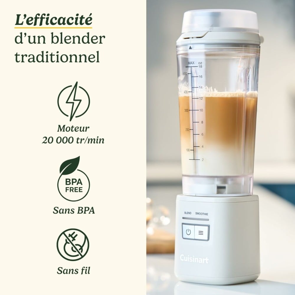 Bol mixeur Cuisinart PBL100E Blast&Go 120 W Blanc 500 ml