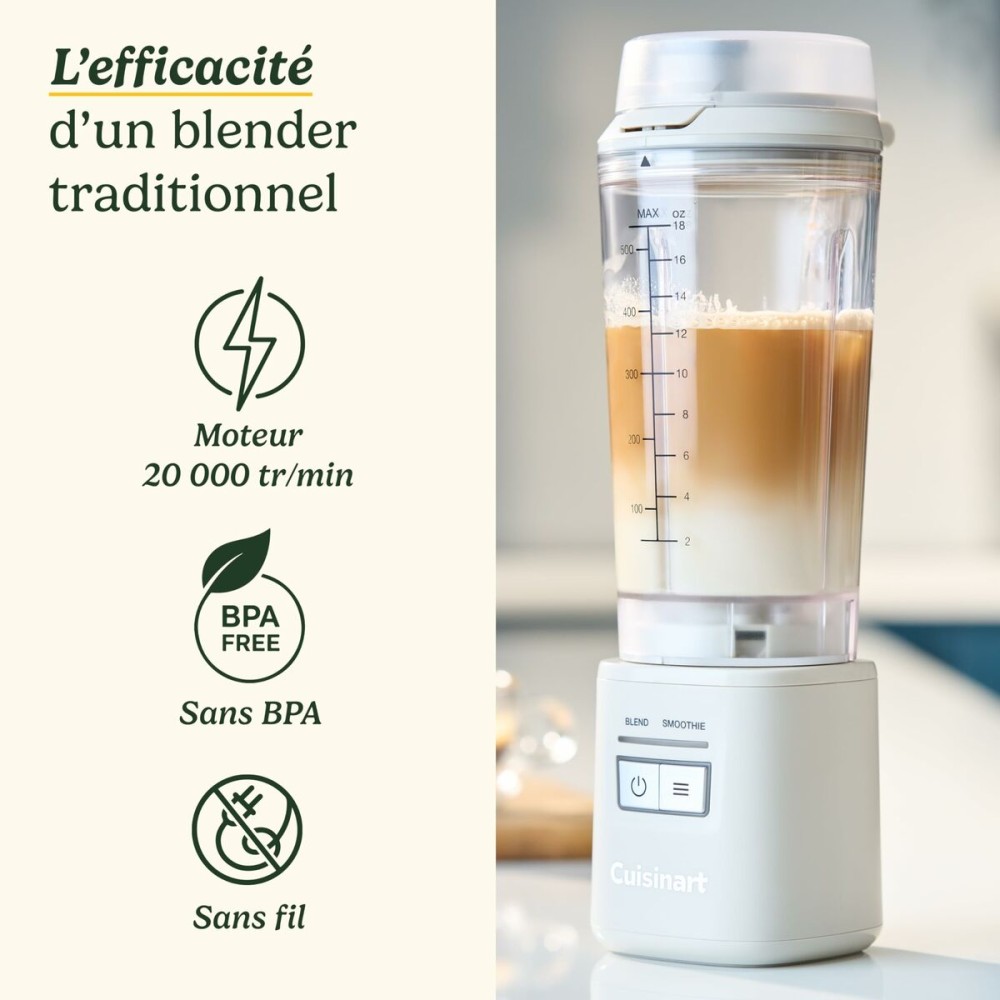 Cup Blender Cuisinart PBL100E Blast&Go 120 W White 500 ml