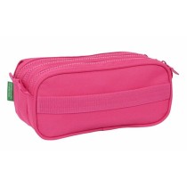 Dreifaches Mehrzweck-Etui Benetton Raspberry 21,5 x 10 x 8 cm Pink