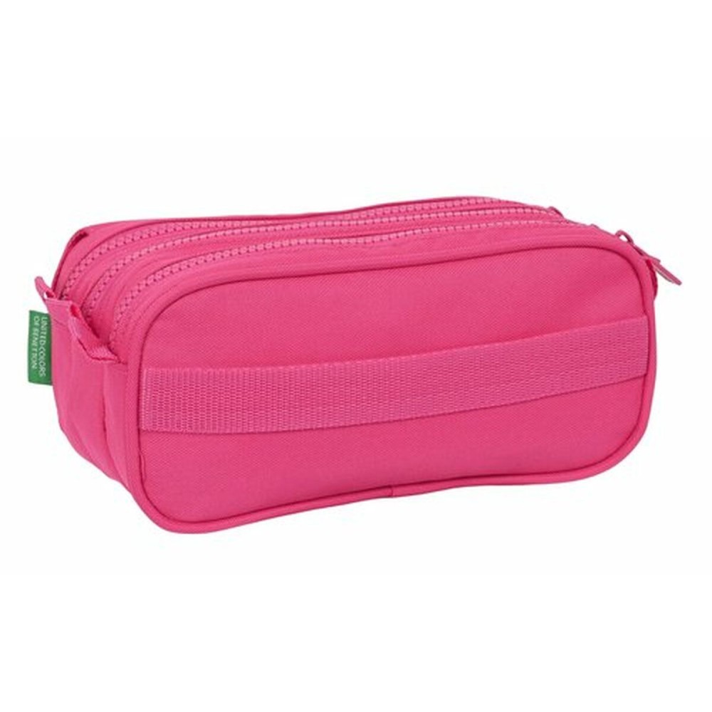 Trousse Fourre-Tout Triple Benetton Raspberry 21,5 x 10 x 8 cm Fuchsia