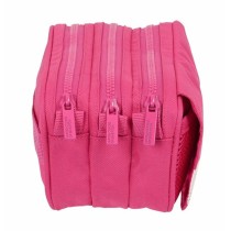 Dreifaches Mehrzweck-Etui Benetton Raspberry 21,5 x 10 x 8 cm Pink