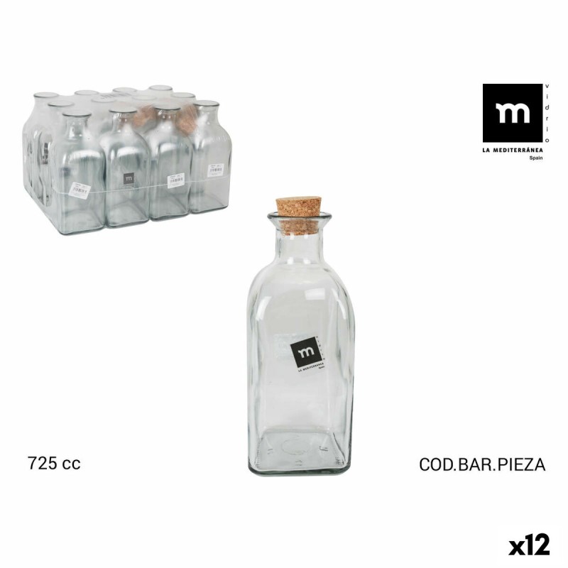 Glass Bottle La Mediterránea Medi Plug 725 ml (12 Units)