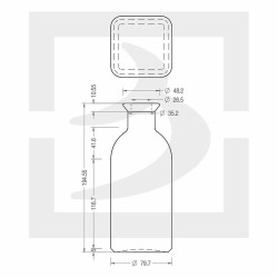 Glas-Flasche La Mediterránea Medi Stöpsel 725 ml (12 Stück)