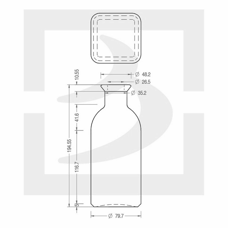 Glas-Flasche La Mediterránea Medi Stöpsel 725 ml (12 Stück)