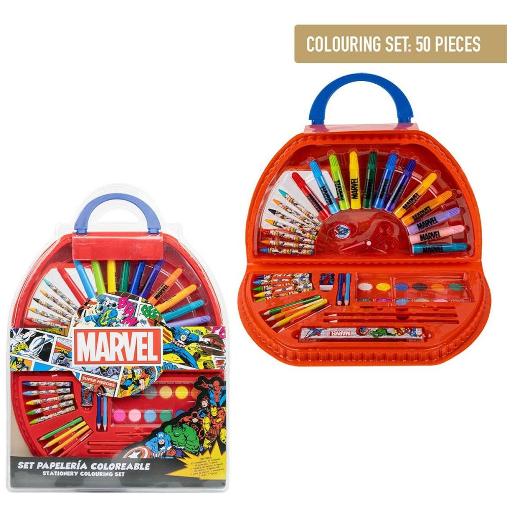 Ensemble de Papeterie Marvel 50 Pièces Rouge