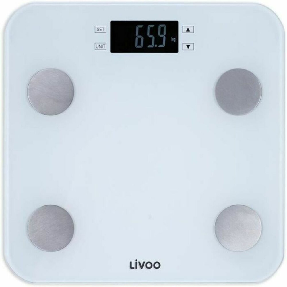 Digitale Personenwaage Livoo DOM427W Weiß Verre trempé 180 kg