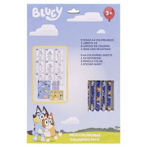 Stationery Set Bluey 16 Pieces Blue