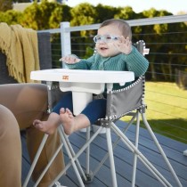 Chaise haute Bright Starts Pop N Dine Gris