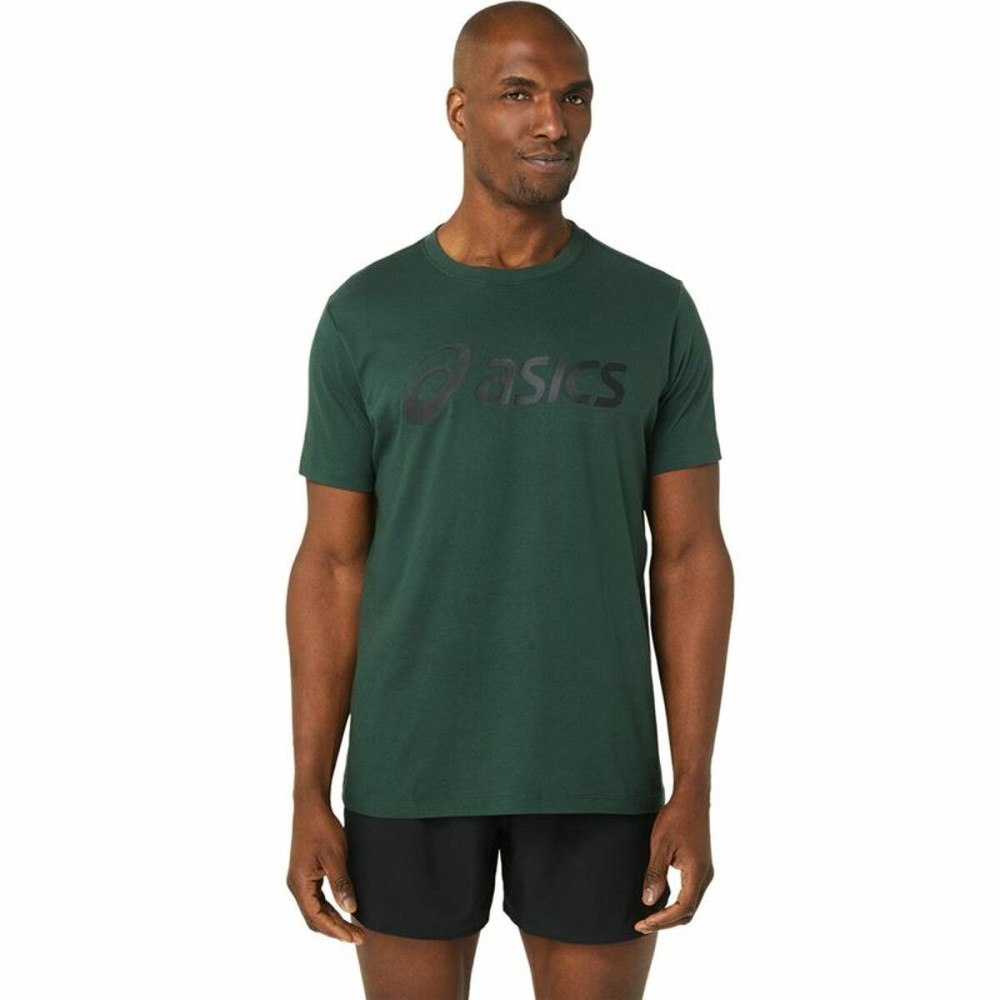 Herren Kurzarm-T-Shirt Asics Big Logo Dunkelgrün