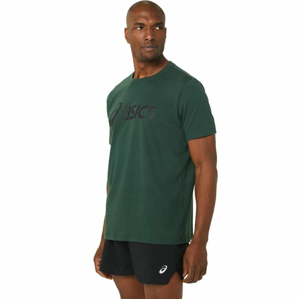 Herren Kurzarm-T-Shirt Asics Big Logo Dunkelgrün