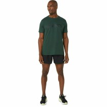 Herren Kurzarm-T-Shirt Asics Big Logo Dunkelgrün