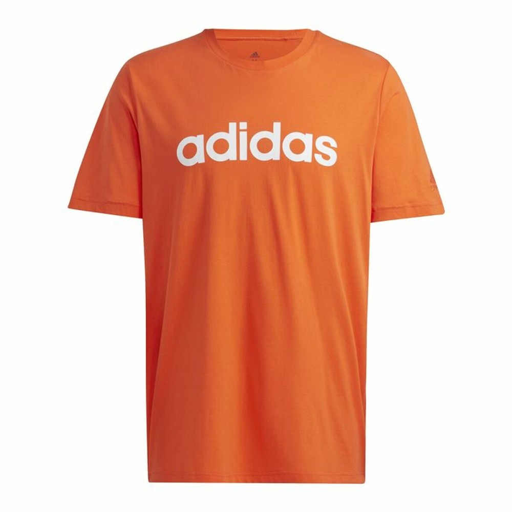 Herren Kurzarm-T-Shirt Adidas  Essentials Embroidered Linear Orange