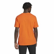 Herren Kurzarm-T-Shirt Adidas  Essentials Embroidered Linear Orange