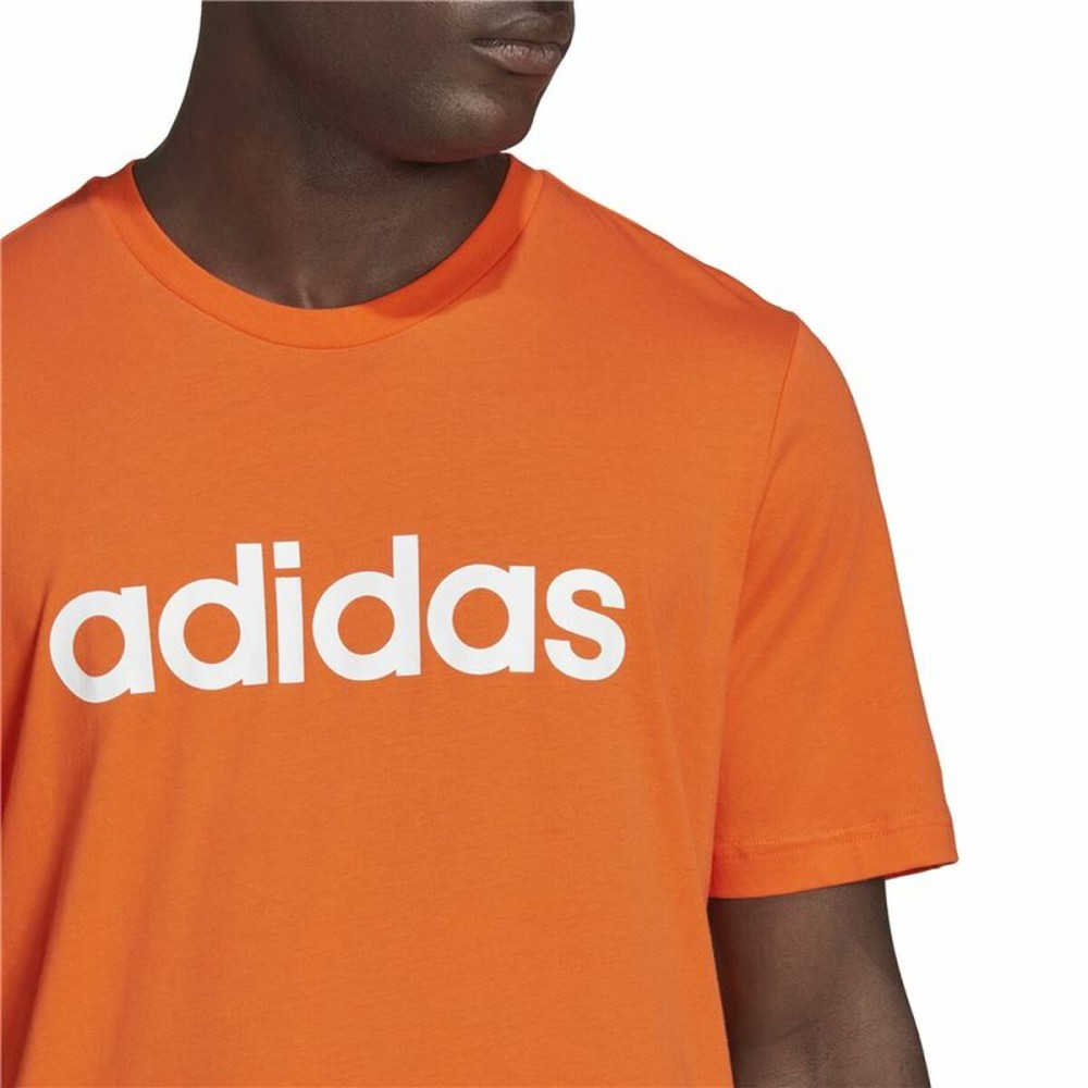 T-shirt à manches courtes homme Adidas  Essentials Embroidered Linear Orange