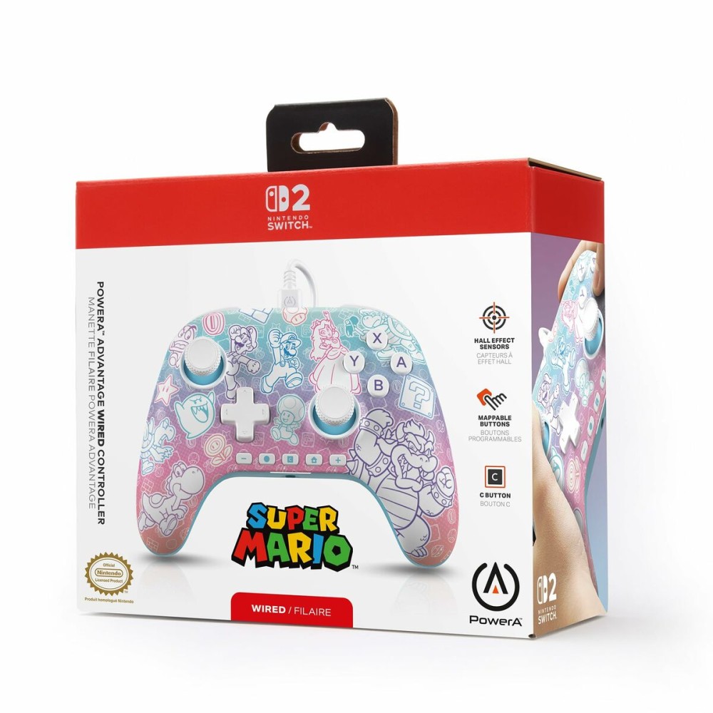 Manette Pro pour Nintendo Switch + Câble USB Powera Super Mario