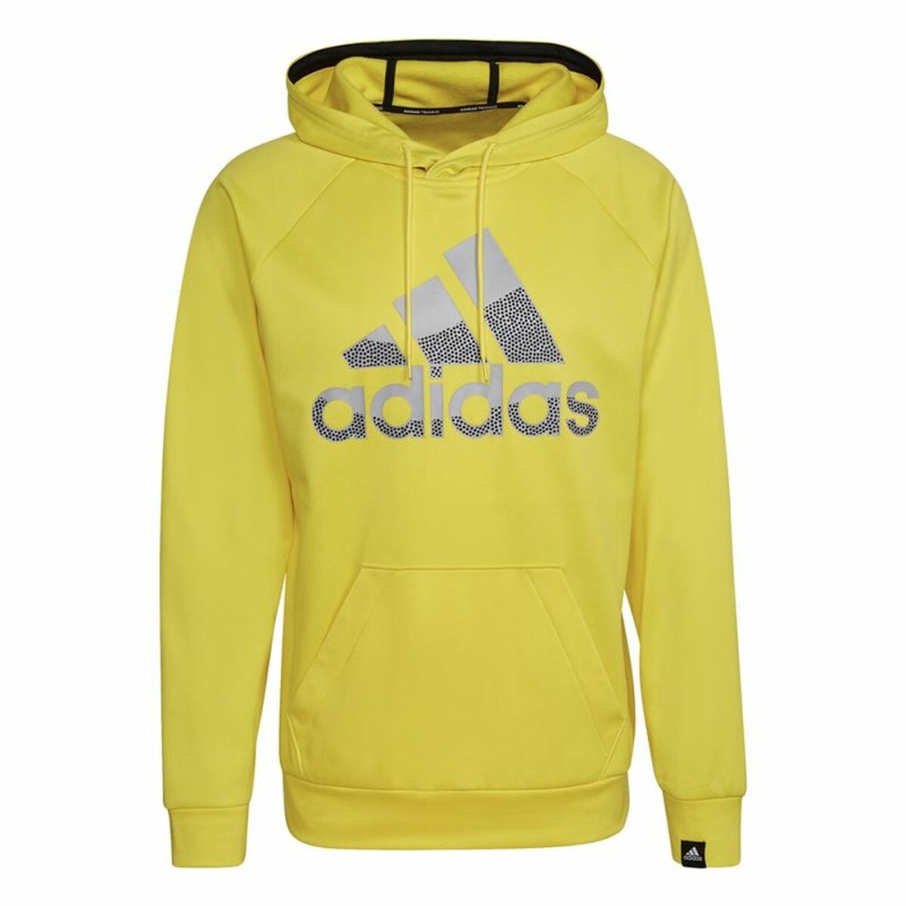 Herren Sweater mit Kapuze Adidas  Game and Go Big Logo Gelb