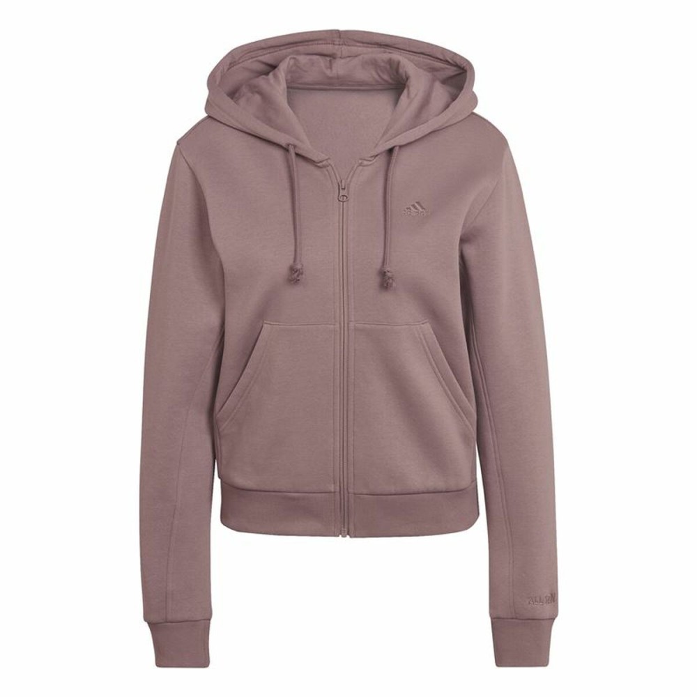 Women’s Zipped Hoodie Adidas ALL SZN Fleece Coffee