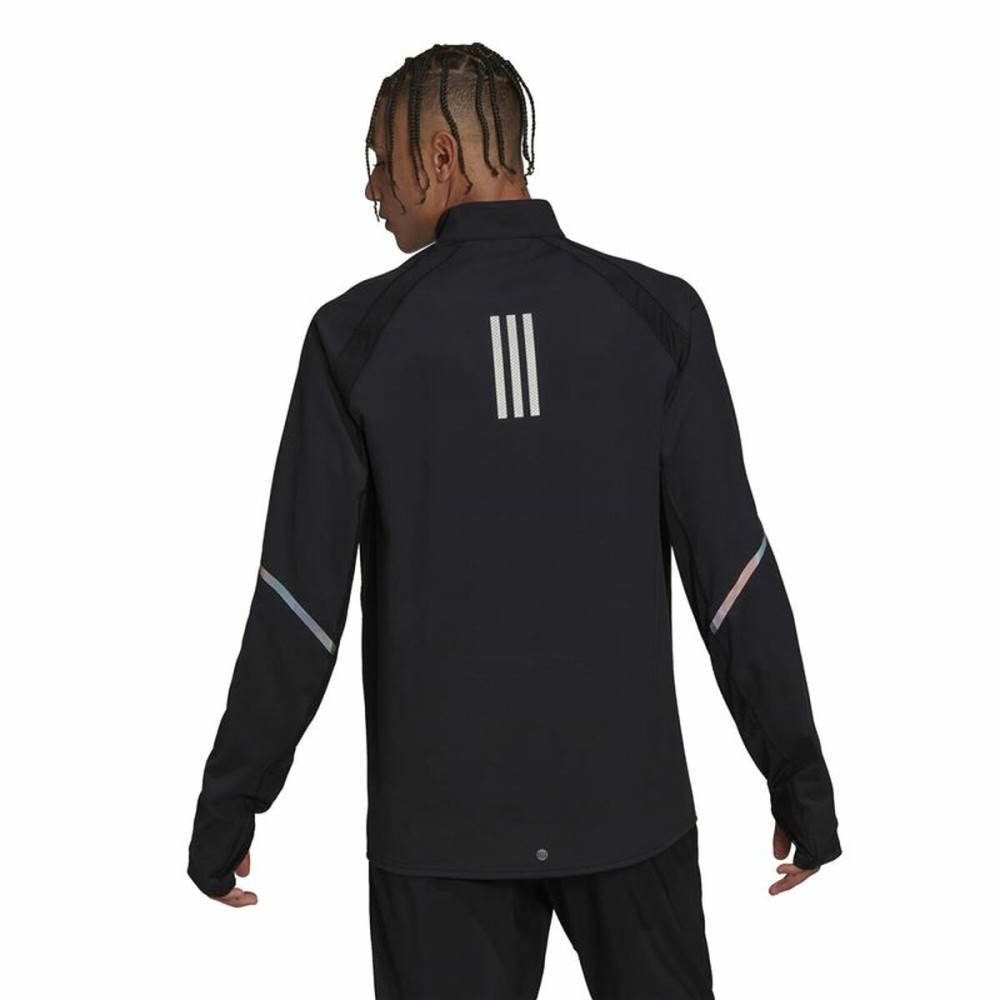 Sweat sans capuche homme Adidas Fast 1/2 Zip Noir