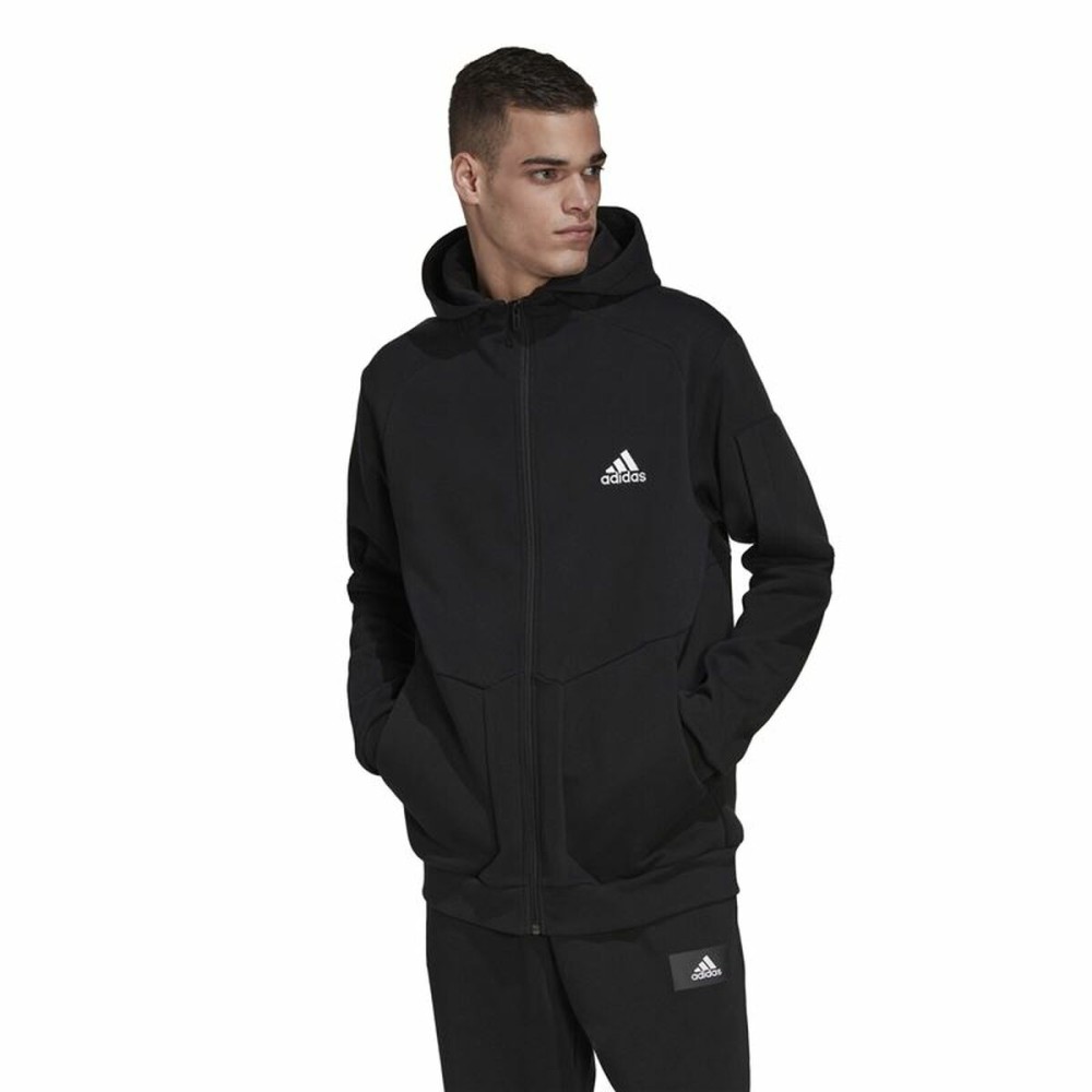 Herren Sweater mit Kapuze Adidas Essentials For Gameday Schwarz